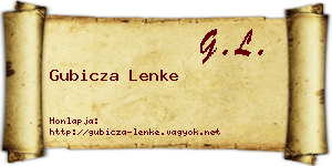 Gubicza Lenke névjegykártya